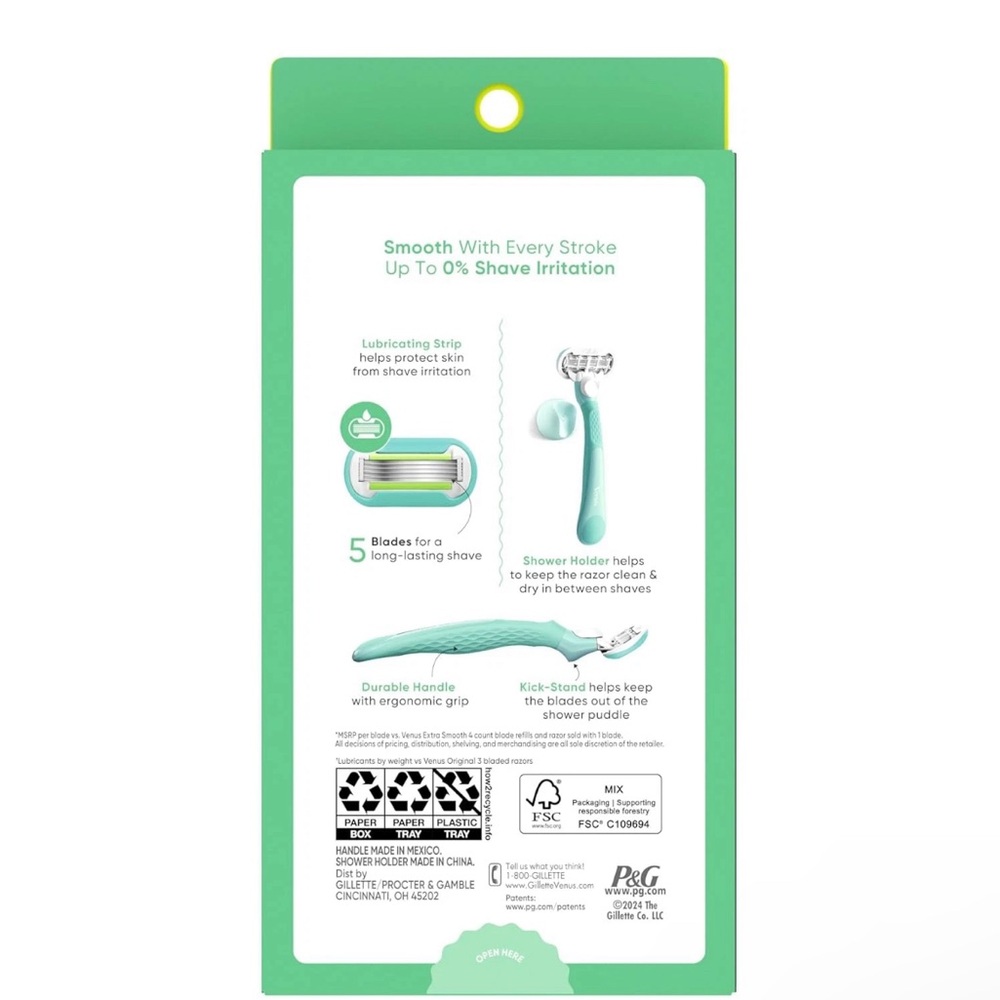 Gillette Venus Extra Smooth Razor for Women, Includes 1 Reusable Razor Handle + - Picture 7 of 7